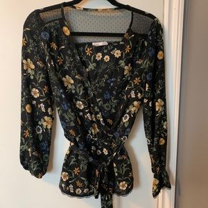 Dex Floral Faux Wrap Top